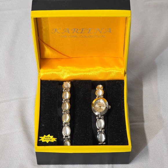Kareena Opal Collection Women\'s Quartz Watch & Bracelet NIB main image 6